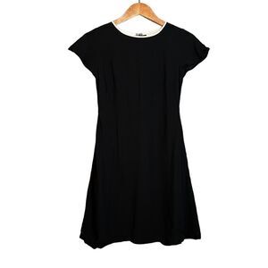 Ann taylor Loft black short sleeve mini dress with white trims